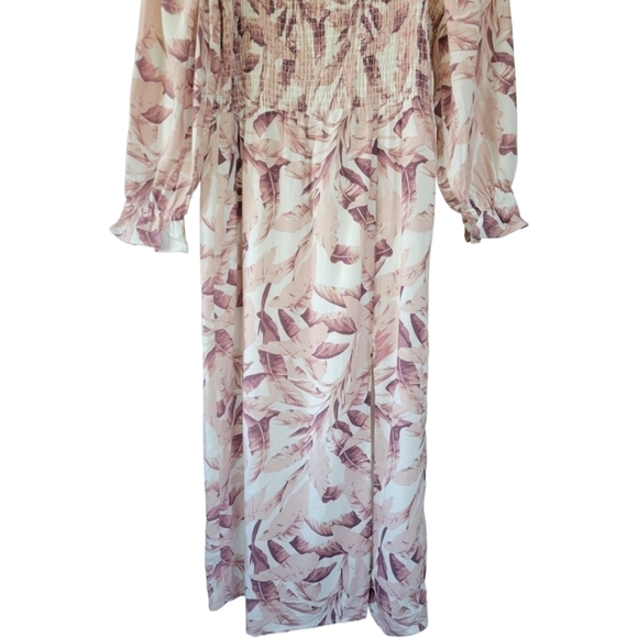 House of Harlow 1960 Sz M Tropical Floral Peasant Boho Midi Dress - Picture 5 of 15